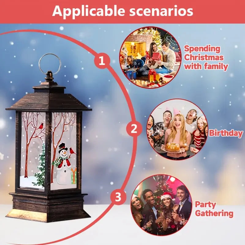 Lanterne de noël père noël, bonhomme de neige, élan, veilleuse, fête de vacances, lampe à vent, ornement de bureau, fournitures de décoration pour la maison