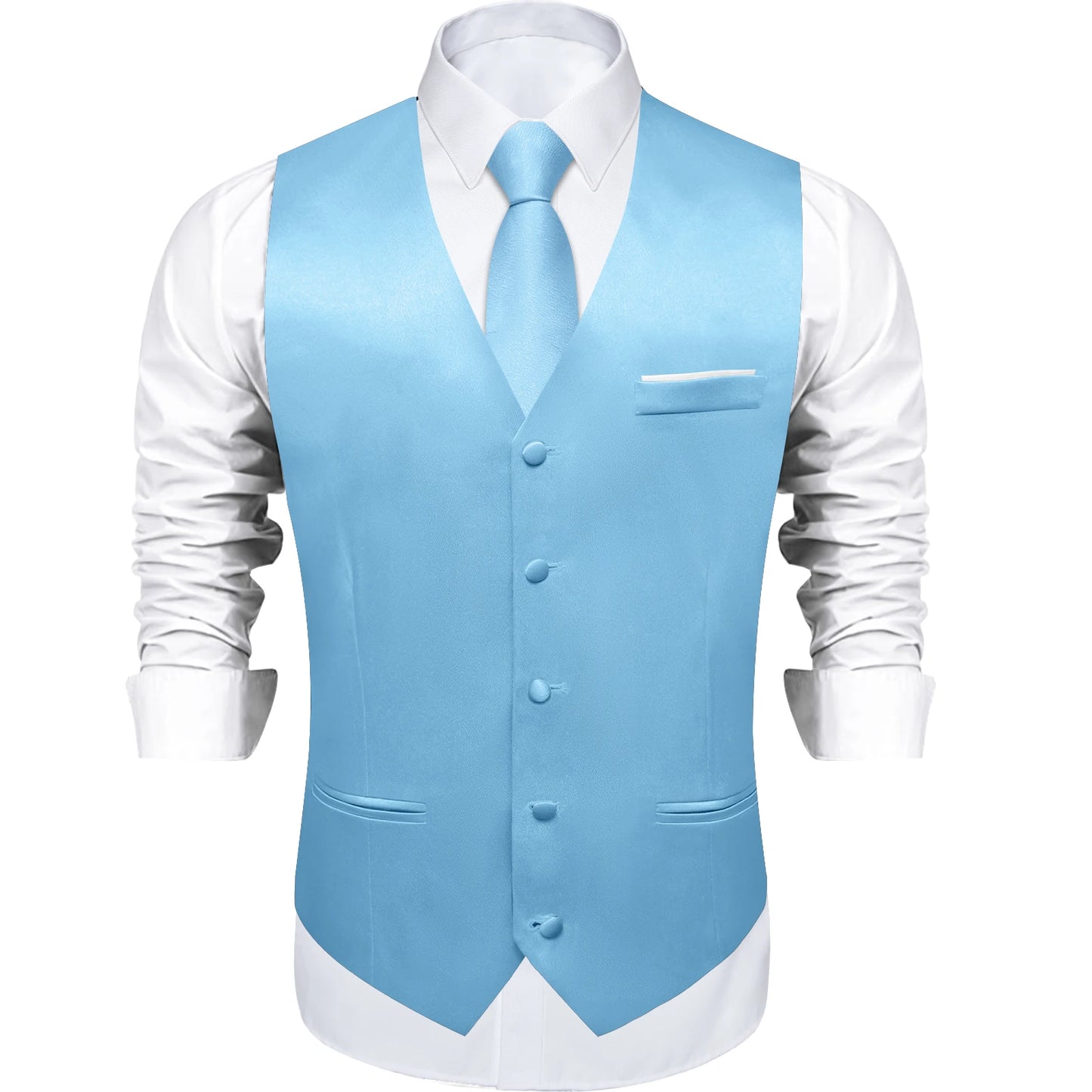 Costume en Satin solide, ensemble gilet et cravate, noir, blanc, bleu, rouge, smoking de mariage pour hommes, gilets d'affaires de luxe, bal de promo, veste sociale sans manches