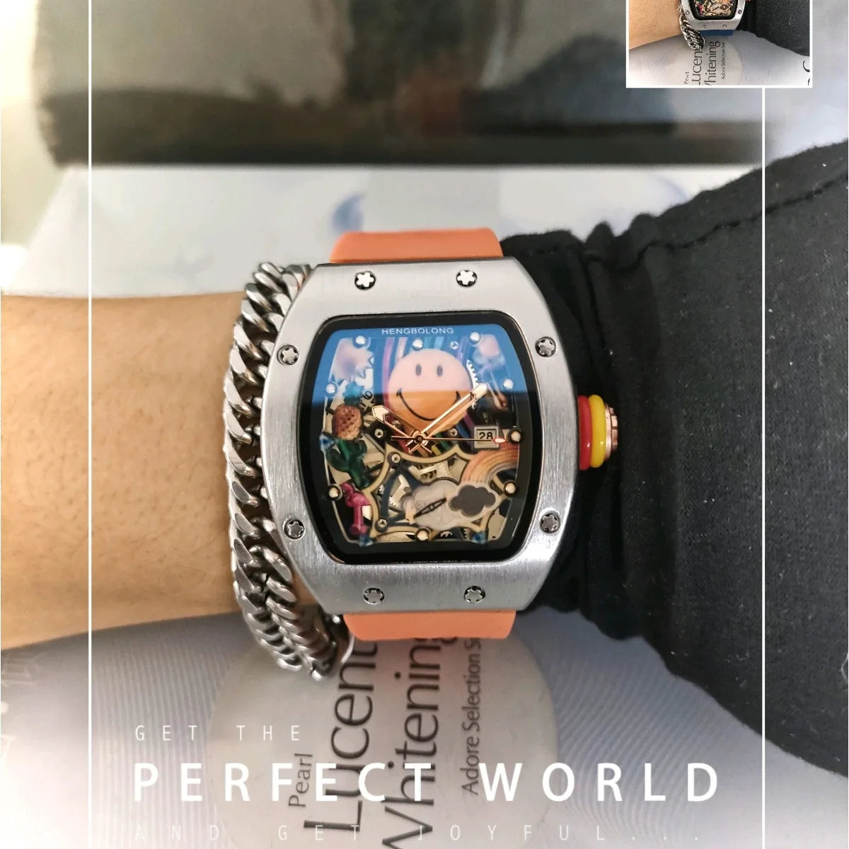 Nouvelle mode d'affaires en Relief tridimensionnel lumineux Cool Quartz hommes montres personnalité montre de luxe horloge AAA hommes montre