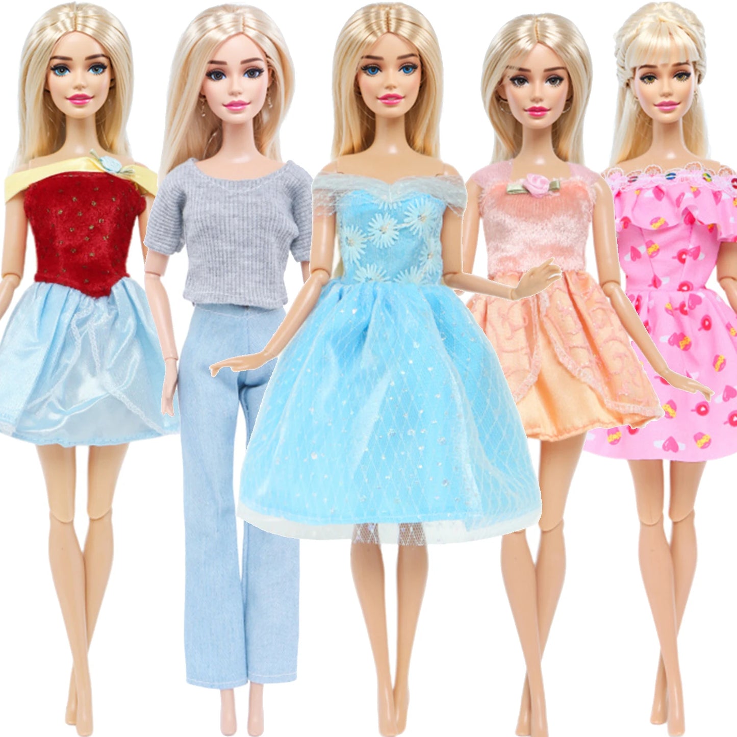 5 ensemble 3 ensemble fait à la main mode Ba poupée Bie tenue tenue décontracté quotidien chemisier chemise gilet bas pantalon jupe vêtements accessoires jouets