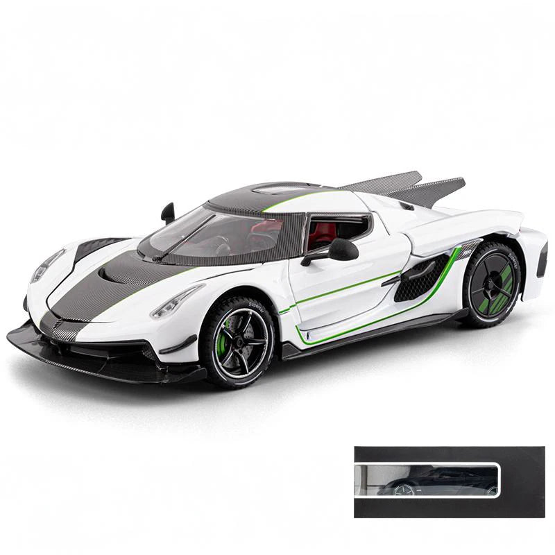 1:24 jesko absolut Supercar alliage métal moulé sous pression modèle voiture son et lumière retirer enfants jouet Miniature véhicule cadeau d'anniversaire