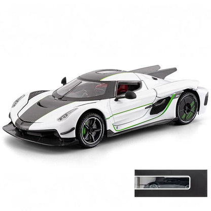 1:24 jesko absolut Supercar alliage métal moulé sous pression modèle voiture son et lumière retirer enfants jouet Miniature véhicule cadeau d'anniversaire