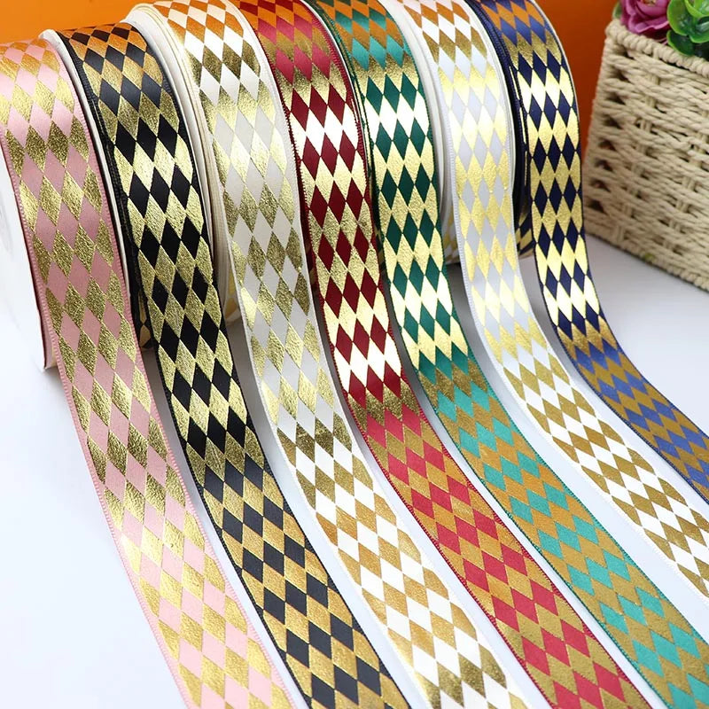 Ruban bronzant pour emballage de fleurs, accessoires de nœuds de cheveux bricolage, décoration de mariage et de Noël, cadeau de ruban, 5 mètres, 25mm