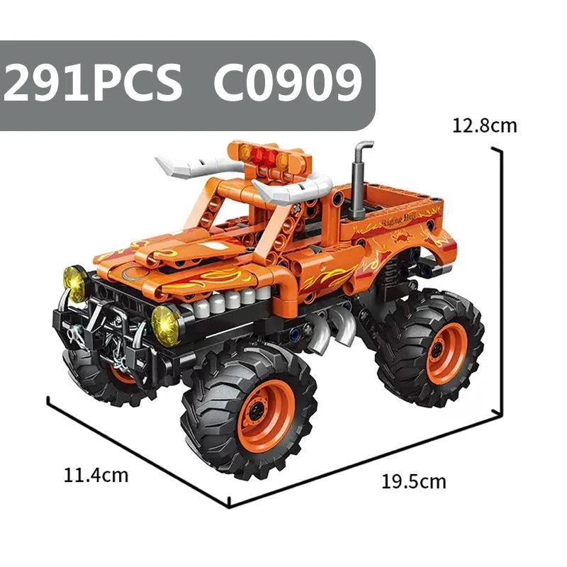 City rib-décennie s de construction Monster Jam, briques techniques, voiture Max-D, camion requin angiToothed, jouets compatibles avec 42134