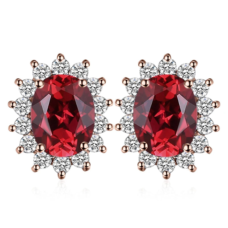 JewelryPalace – boucles d'oreilles en argent Sterling 925, saphir bleu, rubis, améthyste naturelle, grenat, péridot, topaze,