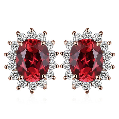 JewelryPalace – boucles d'oreilles en argent Sterling 925, saphir bleu, rubis, améthyste naturelle, grenat, péridot, topaze,