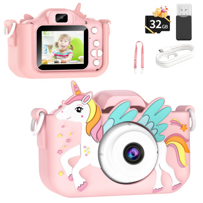 Belle licorne enfants Mini appareil photo numérique peut prendre des photos vidéo petite caméra photographie enfants cadeau d'anniversaire enfants jouets