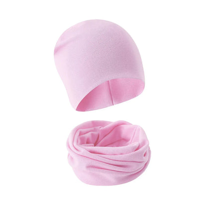 1-14Y automne hiver couleur unie doux chaud activités de plein air casquette écharpe pour filles et garçons infantile chapeaux ensemble enfants bonnets casquette