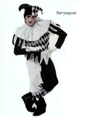 Costumes d'Halloween drôle et amusant, Costume de Clown Cosplay et chapeau pour adultes, hommes et femmes, ensemble innovant, déguisement de carnaval, fête