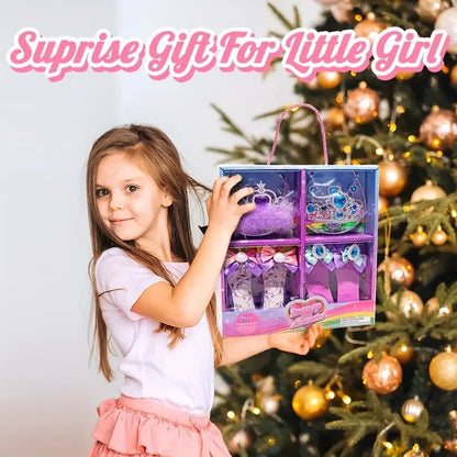 Ensemble de jouets de déguisement de princesse avec chaussures en cristal, collier, boucles d'oreilles et boîte à bijoux pour enfants – Idée pour fêtes d'anniversaire et récréation