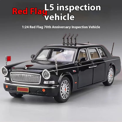 1:24 HONGQI L5 alliage Limousine Luxy voiture moulé sous pression modèle 70th anniversaire défilé voiture recueillir affichage ornement cadeau pour garçons enfant jouet