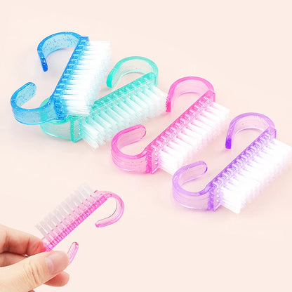 Brosse à ongles en plastique Transparent, couleur, propre, accessoires pour ongles, élimine la poussière, poudre acrylique, outils de manucure et de pédicure, 10 pièces