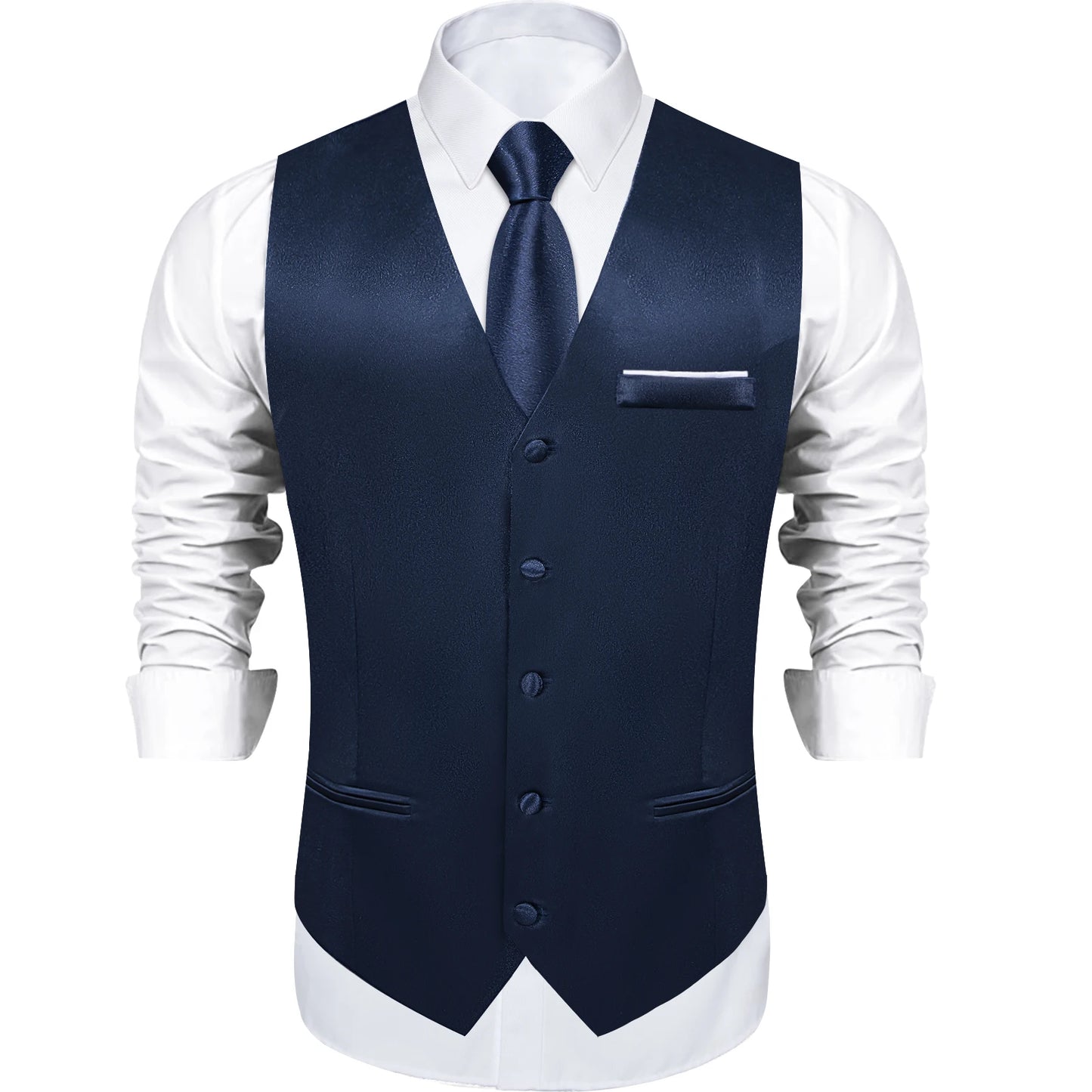 Costume en Satin solide, ensemble gilet et cravate, noir, blanc, bleu, rouge, smoking de mariage pour hommes, gilets d'affaires de luxe, bal de promo, veste sociale sans manches