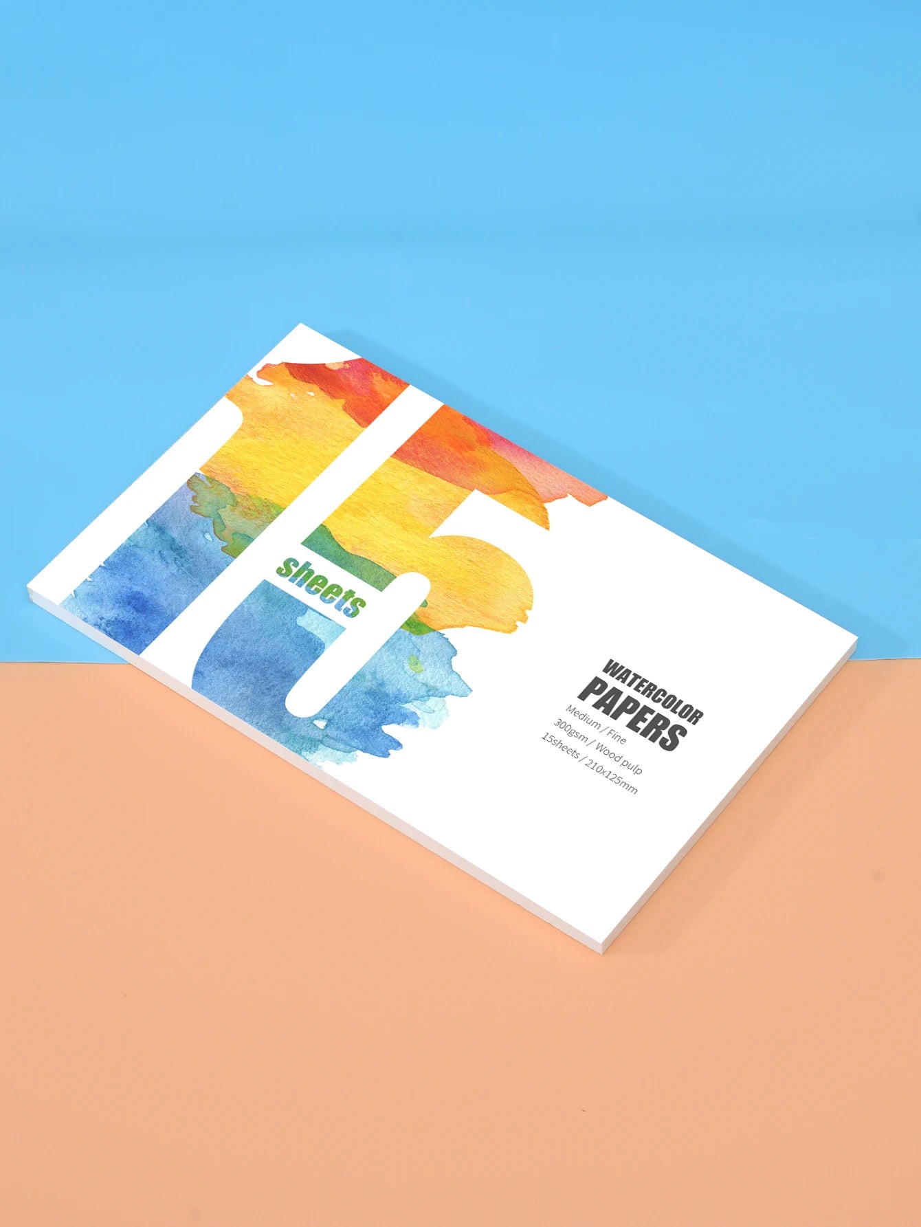 Bloc de papier aquarelle professionnel, 15 feuilles, 300g, vierge, peint à la main, Gouache, carnet de croquis, fournitures artistiques pour étudiants artistes