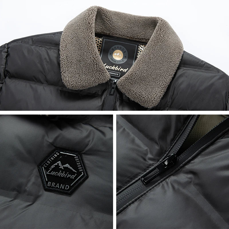 Parka à col grand pour homme, vêtement d'extérieur épais et décontracté, coupe cintrée, imperméable, chaud, col montant, nouvelle collection hiver 2026
