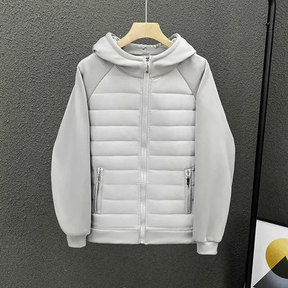 Veste d'hiver à capuche pour hommes, rembourrée en coton, décontractée, légère, bord couvert, veste de Couple, Parkas de Style ample