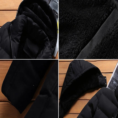 Parkas épais et chauds pour hommes, manteaux thermiques rembourrés à la mode, coupe-vent classique d'extérieur, vestes à capuche, vêtements de marque, hiver