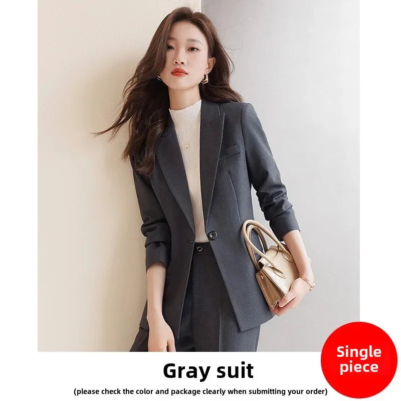 Zihong – costume gris pour femmes, Collection d'automne, haut de gamme, à la mode, élégant, ensemble pantalon, origine chinoise continentale, nouvelle collection 2023