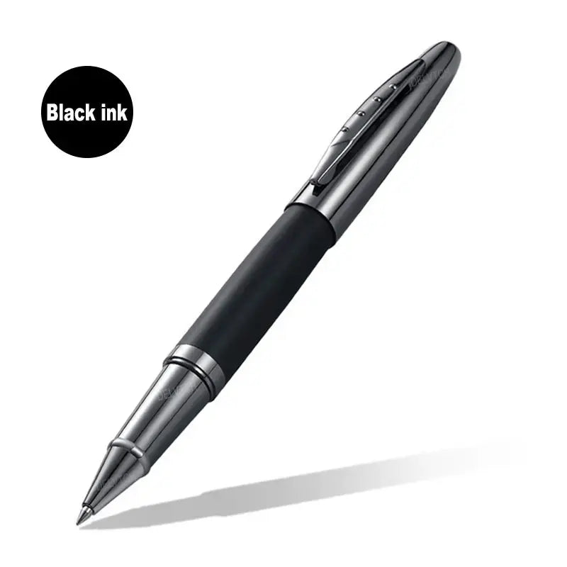 DELVTCH-Stylo gel en métal avec cartouche d'encre noire et bleue,