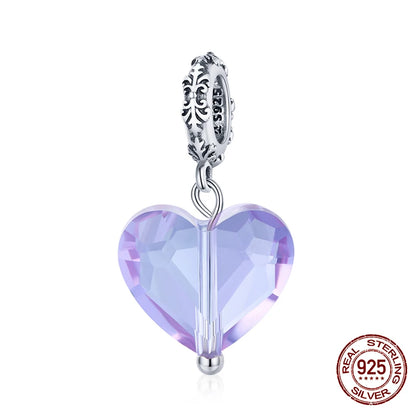 WOSTU – breloques Vintage en forme de cœur, 100% argent Sterling 925,