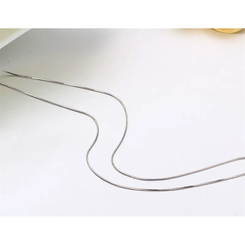 Collier Octogonal Fin en Argent Sterling 0.75 group pour Femme et Fille, Ras du Cou, Bijoux Italiens, 35-80cm, 925mm, Cadeau