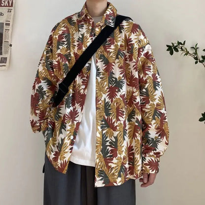 Chemises à col rabattu à manches longues pour hommes, impression Aadt, beau printemps, mode d'été mince, streetwear décontracté, vêtements à boutons