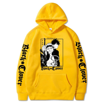 Sweat-shirt à capuche avec emblème de l'escouade de taureaux noirs, dessin animé Yami Asta, chevaliers magiques, pour hommes et femmes, décontracté, Harajuku, Streetwear