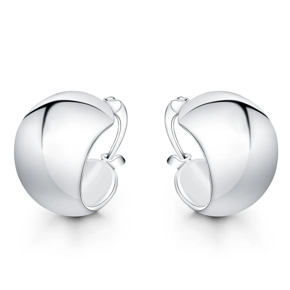 Boucles d'oreilles créoles géométriques simples en argent regardé 925 pour femmes, boucles d'oreilles cercle losange, bijoux de déclaration de mariage, mode