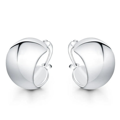 Boucles d'oreilles créoles géométriques simples en argent regardé 925 pour femmes, boucles d'oreilles cercle losange, bijoux de déclaration de mariage, mode