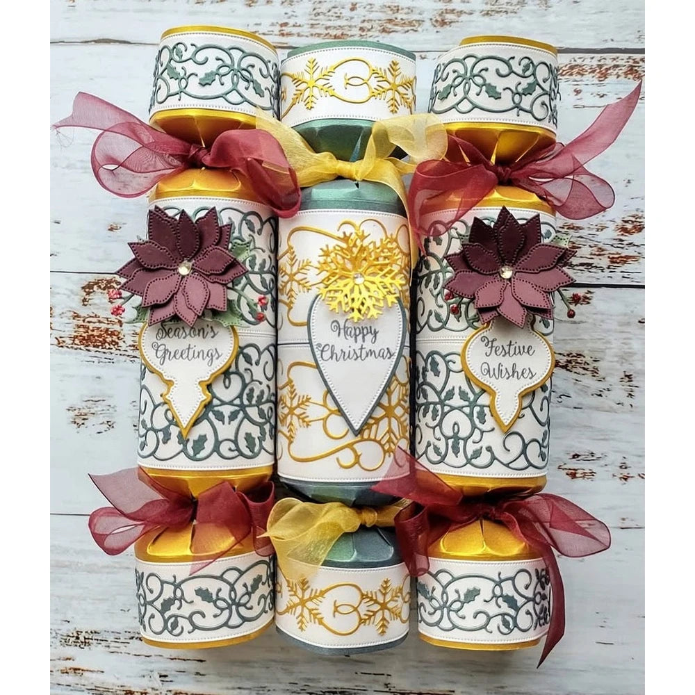 Matrices de découpe en métal craquelin de noël, moule de décoration artisanale, modèle de gaufrage pour Scrapbook, carte de vœux faite à la main, fête 2025