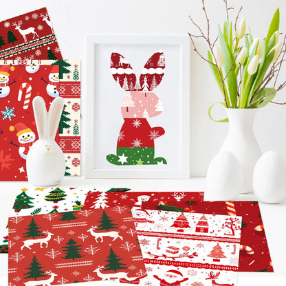 12Zhang/papier matériel de décoration de noël, flocon de neige arbre de noël bonhomme de neige motifDIYScrapbook papier d'emballage cadeau