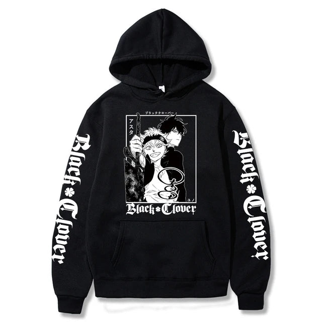 Sweat-shirt à capuche avec emblème de l'escouade de taureaux noirs, dessin animé Yami Asta, chevaliers magiques, pour hommes et femmes, décontracté, Harajuku, Streetwear
