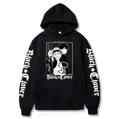 Sweat-shirt à capuche avec emblème de l'escouade de taureaux noirs, dessin animé Yami Asta, chevaliers magiques, pour hommes et femmes, décontracté, Harajuku, Streetwear