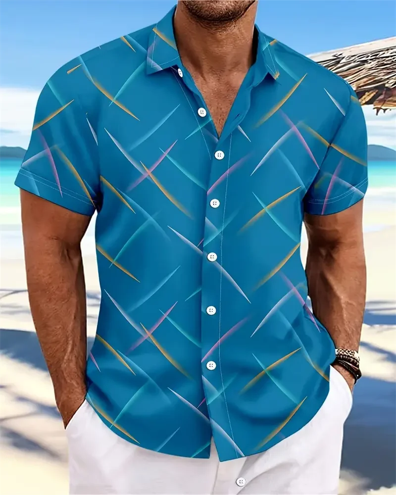 Chemise hawaïenne d'été pour hommes, vêtements d'extérieur, chemise à manches courtes douce et confortable, Extra Large, taille XS-5XL