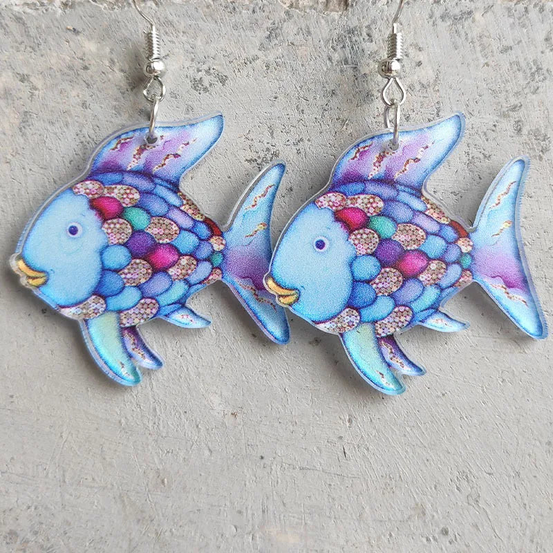 Boucles d'oreilles en acrylique JeTassel pour femmes, flammes européennes, gouttes, coeur, crâne, lame de chat, bijoux punk, gels de poisson, étoile