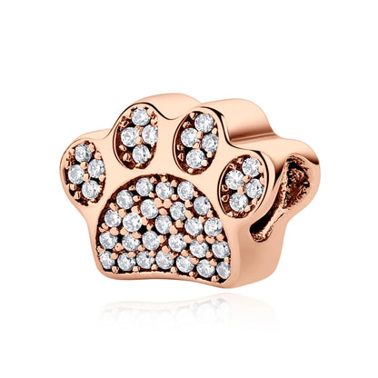 Original 925 en argent Sterling breloque perle amour chien chat patte Panda luciole pendentif breloques idéal pour bracelet colliers femmes bijoux