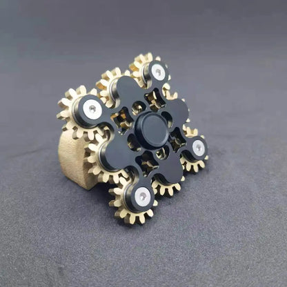 Nouveau design engrenage doigt gyroscope rotor tout en cuivre Fidget neuf dents liaison EDC alliage métallique rotor focalisation décompression jouet