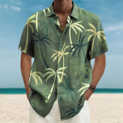 AMP Tree-Chemise hawaïenne imprimée en 3D pour hommes, chemise de plage pour hommes, chemisier à manches courtes, chemises en Y à la mode, 3XL, 2023