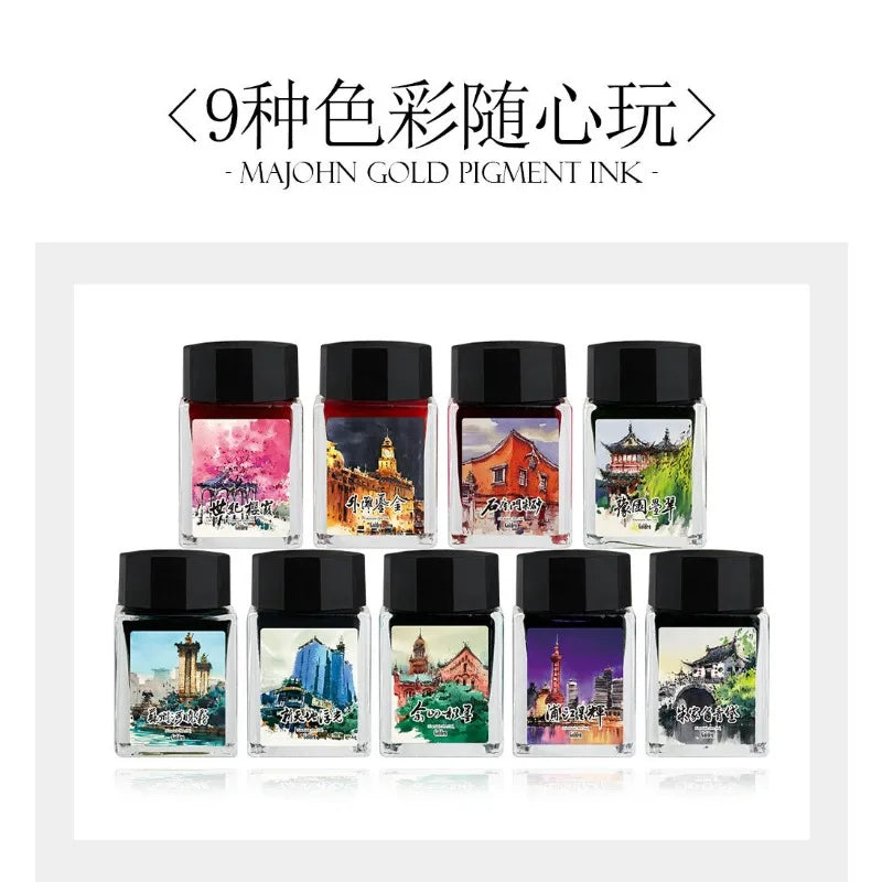 moonman - poudre d'or encre colorée trempée dans le stylo plume 20 ml