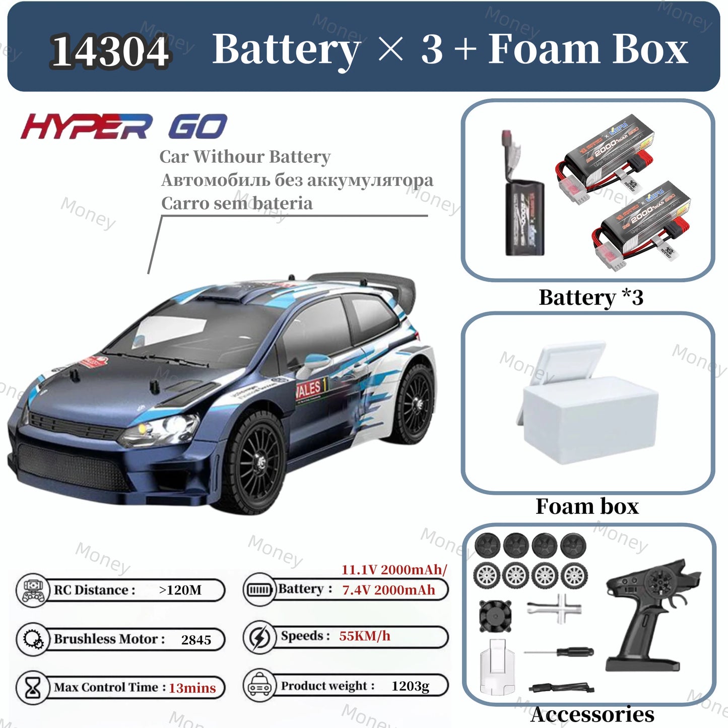 Voiture télécommandée MJX HYPER GO 1:14 14304 2845 à moteur sans balais, châssis métallique, voiture tout-terrain à grande vitesse, jouet RC, 2025