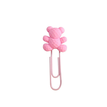 7 pièces/lot Kawaii ours coloré trombone décoratif signet classeur fichier Clips école bureau papeterie accessoires