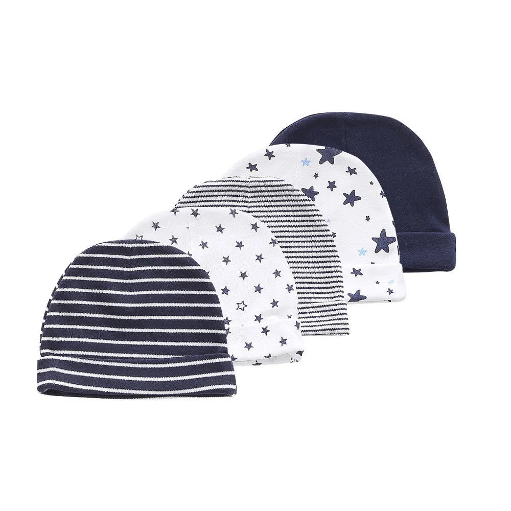 Kiddien'aime-Ensemble bonnet et gants pour nouveau-né, accessoires de vêtements pour bébé garçon, bonnets 100% coton, chapeau d'hôpital, mitaines trempées, 0-6M, lot de 10 pièces