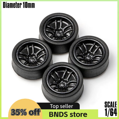 SpeedCG-Roues ABS 1/64 avec caoutchouc, pièces modifiées de type K, diamètre 10mm, pour modèle de voiture de course, véhicule jouet Hotwheels Tomica