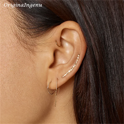 925 argent Grillz Piercing boucles d'oreilles bijoux oreille manchette charme à la main martelé or rempli Brincos boucles d'oreilles pour les femmes Oorbellen