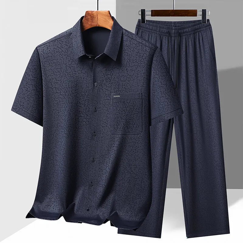 (Chemises + pantalons) printemps été coton lin chinois Tang costume hommes Style chinois Hanfu Tang costume ensemble