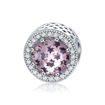 100% argent Sterling 925 véritable 10 couleurs breloque coeurs radieux en cristal pour Bracelet