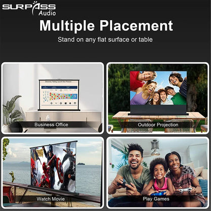 50 Inch Portable Projector Screen, Tabletop Projection Screen with Stand, Movie Watch for Outdoor Camping and Office