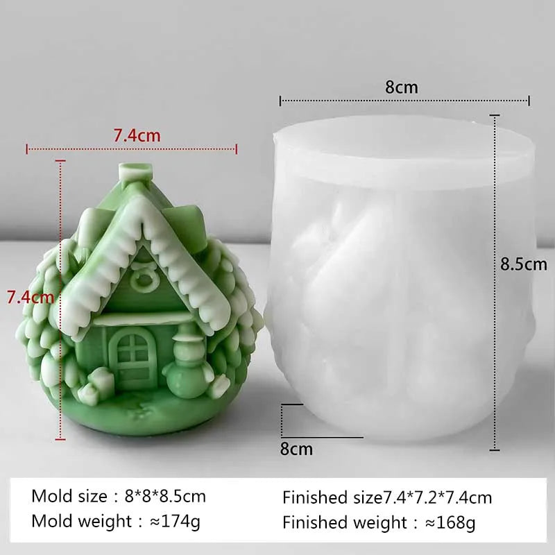 Moule en Silicone pour bougie de maison de noël, moules en résine, moule en béton