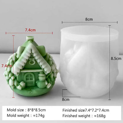 Moule en Silicone pour bougie de maison de noël, moules en résine, moule en béton