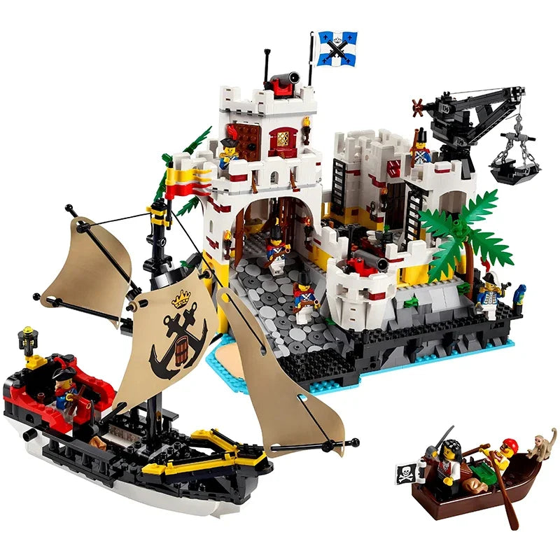 Décennie s de construction modulaires de la série Pirates médiévaux, briques de bricolage, réfrigérant Eldorado, baie de Barracuda, cadeaux jouets, 7,5, 2509 pièces, 10320